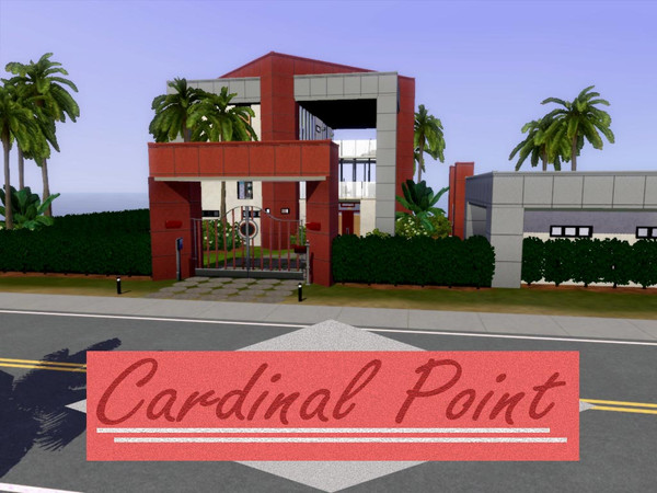 Sims 3 — Cardinal Point by comet65 — A mansion where asymmetry and symmetry come together. Four bedrooms and three
