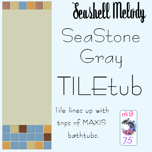 Sims 2 — SeashellMelody HB75 SeaStoneGray TILES - Seashellmelody Hb75 Seastonegray Tiletub by hiedibear75 — Seashell