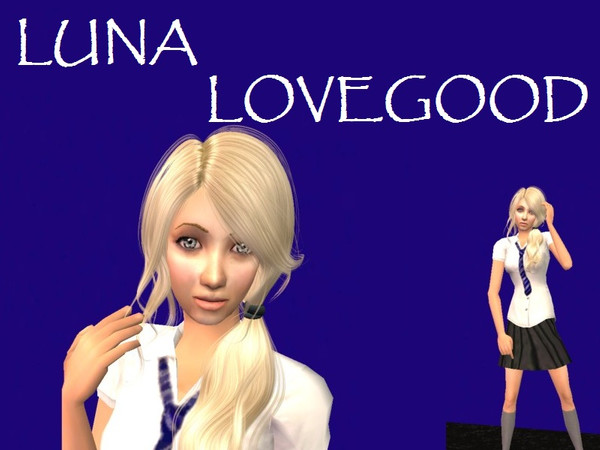 Sims 2 — Luna Lovegood by staceylynmay2 — Luna is from the movie Harry Potter. Thanks to cloudlessnights for uniform and