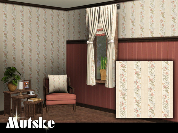Sims 3 — Mutske Floral 1223 small by Mutske — Floral Pattern. 1 Recolorable pallet. Made by Mutske@TSR. TSRAA.