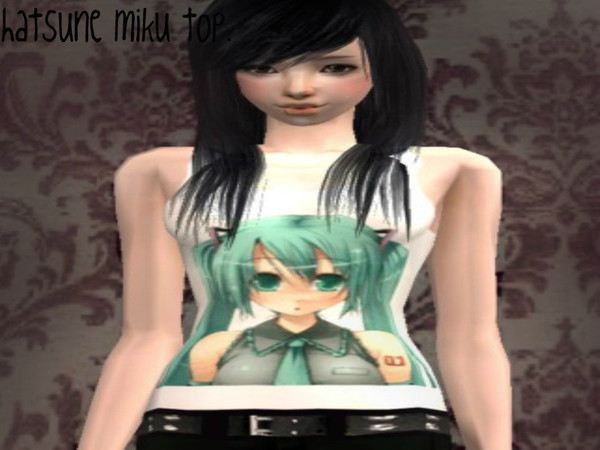 Sims 2 — Hatsune Miku Top ^_^ by Tear2 — this is another of my creations, a Hatsune Miku Top!