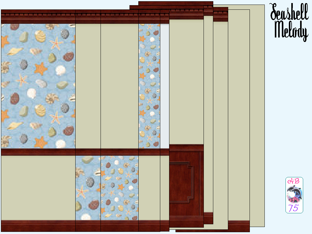Sims 2 — SeashellMelody HB75 SeaStoneGray PAINTSandPAPER by hiedibear75 — Seashell Melody by hiedibear75. A large set of