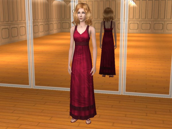Sims 2 — Pink Long Summer Dress by Calia_M2 — Pink Long Summer Dress From Apartment Life