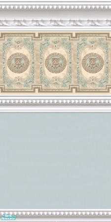 Sims 2 — jsf2WMBGRAquaPlaque by jsf — White marble beaded mouldings hold formal plaques of matching color to the base,