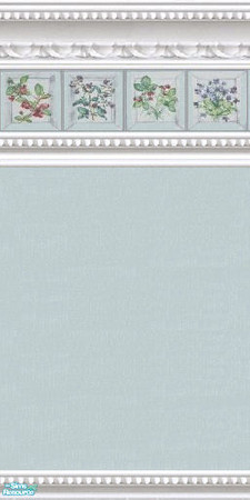 Sims 2 — jsf2WMBGRAquaTiles by jsf — White marble beaded mouldings hold floral tiles and a matching solid aqua base.