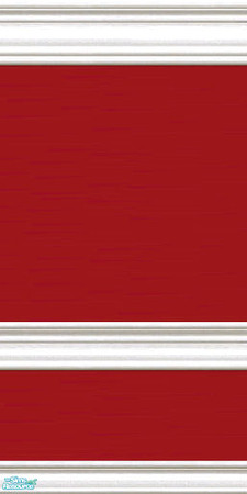 Sims 2 — jsfCRRedRail by jsf — A bright and cheery wallpaper of country red encased in revised Cottage chair rail