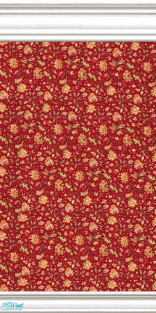Sims 2 — jsf2CRPetitFleurRed by jsf — A bright and cheery wallpaper of pale yellow, scattered flowers and leaves on a