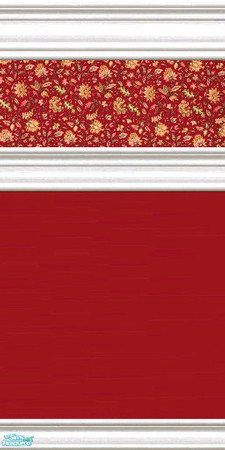 Sims 2 — jsf2CRPetitFleurRedTall by jsf — A bright and cheery wallpaper of pale yellow, scattered flowers and leaves on a