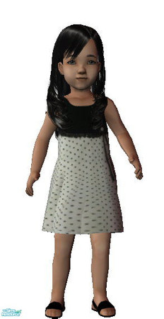 Sims 2 — Girls Formal- Polka Dot by kollens — This is a toddler dress black polka dot