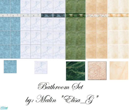 Sims 2 — Bathroom Set by Elisa_G — Want luxury for your bathroom as well? A bathroom all in marble tiles with nice
