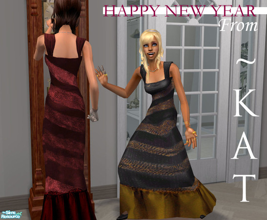 Sims 2 — New Year\'s Sparkler Dresses by devikat — Happy new year\'s eve from Kat! Give your sim these gorgeous dresses