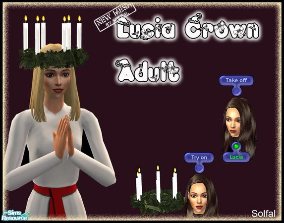 Sims 2 — Lucia Working Crown Adult by solfal — You will find it under decorative/misc. The sim can put it on the head and