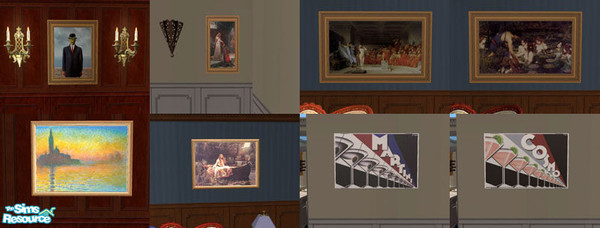 Sims 2 — Recolors of justmoi\'s meshes - Monet, Magritte and more! by kopah — 