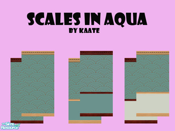 Sims 2 — Scales in Aqua by kaate — A set of luxury wallpapers for the more refined sim. Instantly attract fame and