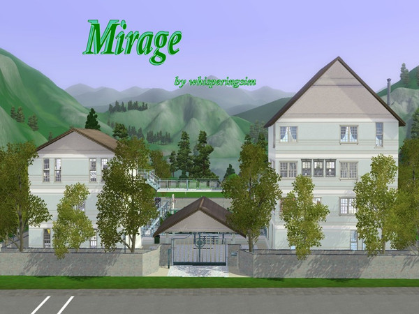 Sims 3 — MIRAGE by whisperingsim — Welcome to MIRAGE. This is a twist on the usual dual occupancy idea. It looks like two