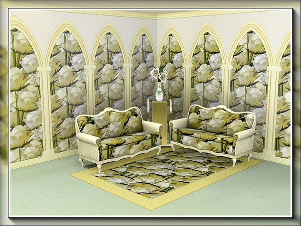 Sims 3 — marcorse_ivory rosebuds pattern by marcorse — A total coverage of ivory rosebuds, in this bold floral pattern
