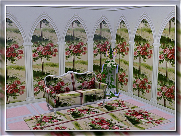 Sims 3 — marcorse_standard rose pattern by marcorse — One standard rose bush, with soft pink flowers in a regular repeat