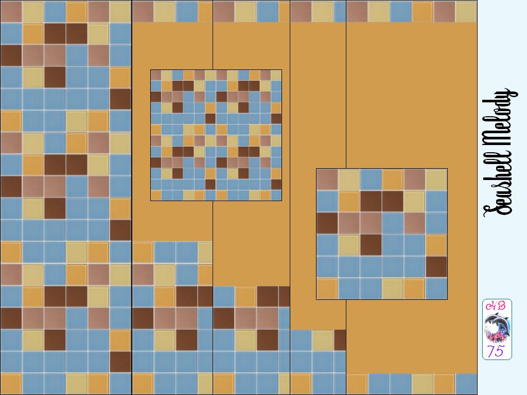 Sims 2 — SeashellMelody HB75 Starfish TILES by hiedibear75 — Seashell Melody by hiedibear75. A large set of walls &