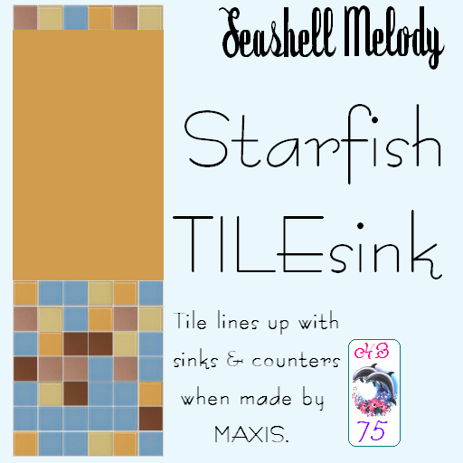 Sims 2 — SeashellMelody HB75 Starfish TILES - Seashellmelody Hb75 Starfish Tilesink by hiedibear75 — Seashell Melody by