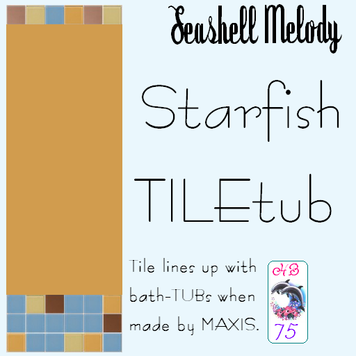 Sims 2 — SeashellMelody HB75 Starfish TILES - Seashellmelody Hb75 Starfish Tiletub by hiedibear75 — Seashell Melody by