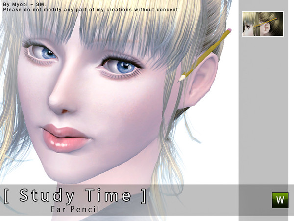 Sims 3 — [ Study Time ] - Ear Pencil by Screaming_Mustard — 