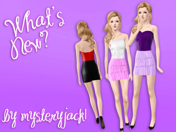 Sims 3 — What's New Dress by mysteryjack1 — This dress consists of a sparkly top and a ruffled skirt :) It was made for