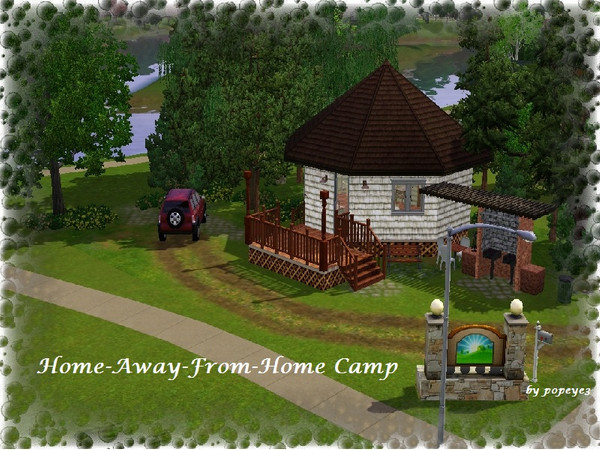Sims 3 — Home away from home Camp by popeye3 — I made this bungalow to go together with the caravan camping theme. Built
