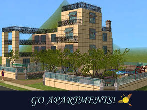 Sims 2 — evi2s  Go Apartments! by evi — Four comfortable apartments in a building with beautiful surroundings. Each one