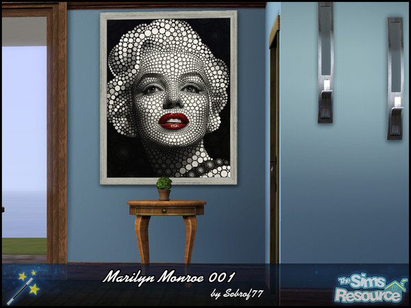 Sims 3 — Marilyn Monroe v04-07-1314 by sebrof772 — A black and white digital art print of the immortal Marilyn Monroe
