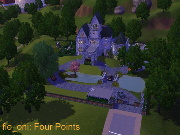 Sims 3 — Four Points by flo_oni — Re-designed Goth Home, 13 Skyborough Blvd, Sunset Valley. Re-designed Goth House, 13