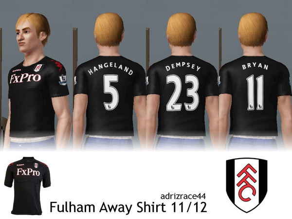 Sims 3 — Fulham Away Shirt 11/12 by adrizrace44 — This is my Fulham Away Shirt for the 2011-2012 season. Included is: