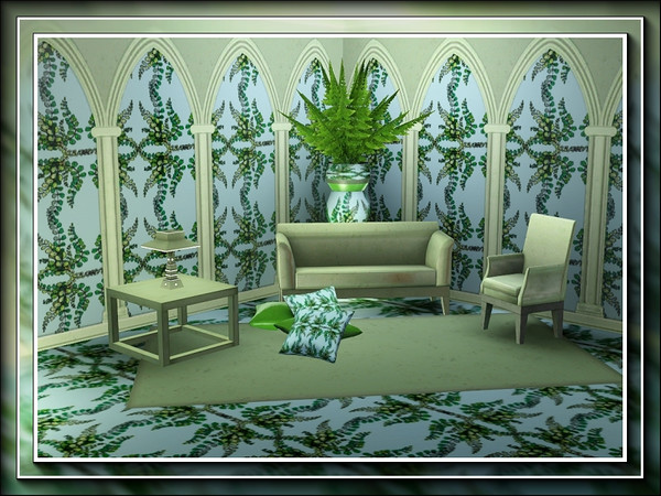 Sims 3 — marcorse_maidenhair pattern by marcorse — A rather complicated, horizontal design featuring fronds of the