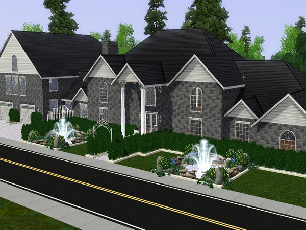 Sims 3 — Gothic Manor by annie_over — Fully Furnished; 3 Bedrooms; 3 Bathrooms; Breakfast Room; Workout room; Pool