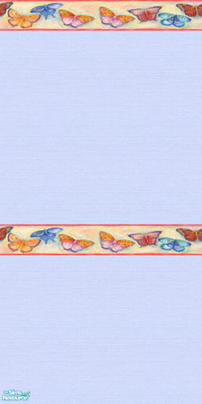 Sims 2 — Pastel Butterflies No2 by omeninos — light blue wallpaper with butterflies border