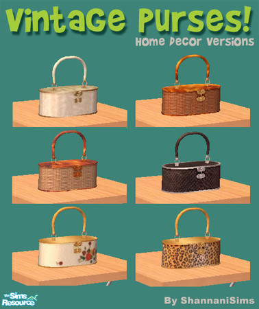 Sims 2 — Vintage Purses - Home Decor by Shannanigan — This set contains the \"object\" versions of my Vintage