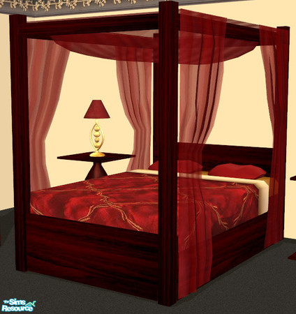 Sims 2 — Opulence Bedroom Set - Mesh Bed by nikisatez05 — Curtain on bed is a seperate mesh. See complete set.