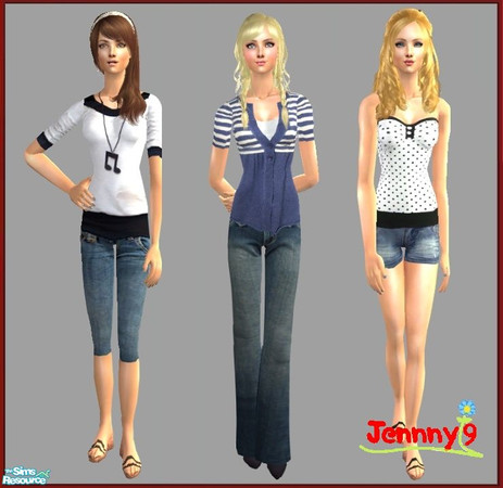 Sims 2 — Set 19 - Casual by Jennny9 — 3 different everyday outfits for your sims to wear.