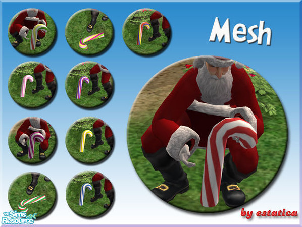 Sims 2 — Candy Cane Stress Reliever - Mesh by estatica — Created by garden gnomes to help reduce Christmas stress, the