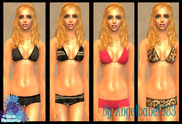 Sims 2 — Shanna Set by Angelbabe1983 — Here is another Bikini Set for your Female Adult Sims. Comes in 4 differernt