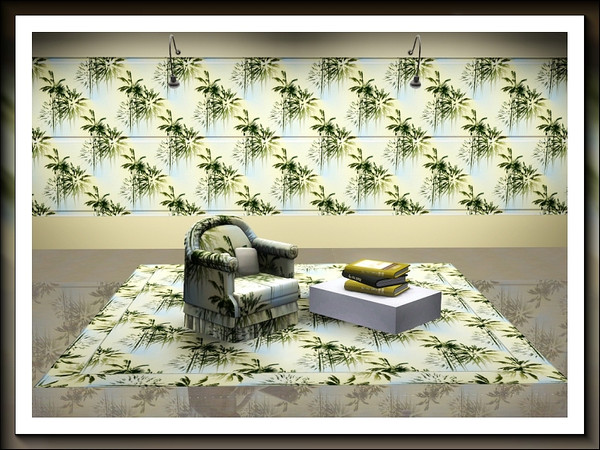 Sims 3 — marcorse_tropic palms pattern by marcorse — Stylised tropic palms halo'd by the sun against blue sky.