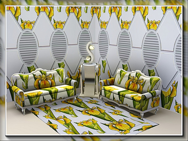 Sims 3 — marcorse_yellow dutch pattern by marcorse — Bright as gold, are these Dutch iris clumps in a vertical repeat