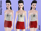 Sims 3 — Daisy Dress by ohsigh2 — Young adult/adult female dress with a daisy pattern on the top half.