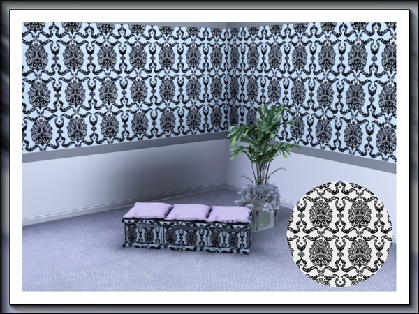 Sims 3 — marcorse_peacock mono pattern by marcorse — A stylised peacock forms the motif for this classic repeat pattern