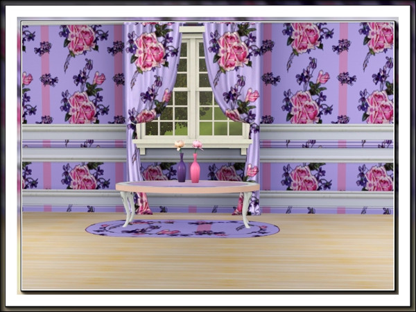 Sims 3 — marcorse_roses and violets pattern by marcorse — A scent more to my liking! Dainty deep purple violets surround