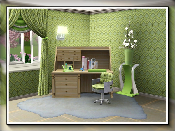 Sims 3 — marcorse_green holo pattern by marcorse — A green herringbone style design that is almost a hologram on a large