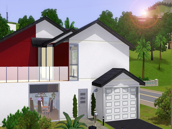 Sims 3 — Single House by L_U2 — A little starter House, which is designed for a couple. It has a beautiful swimming pool