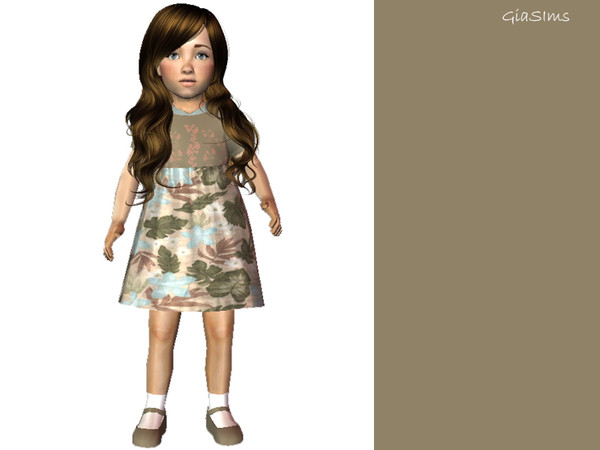 Sims 2 — Toddler Dress Set - 5feb5a42 Dec27dress7 by giasims — Brown flower skirt