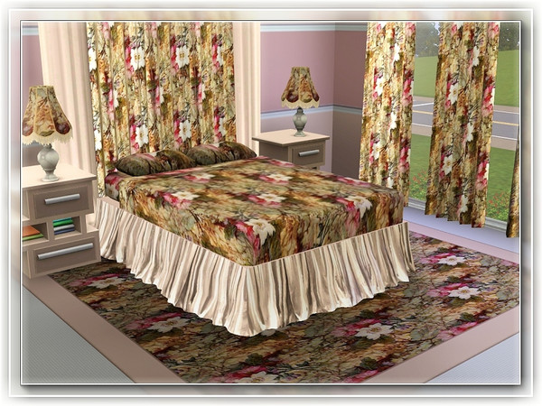 Sims 3 — marcorse_antique flowers pattern by marcorse — A traditional floral wallpaper pattern in pink and shades of