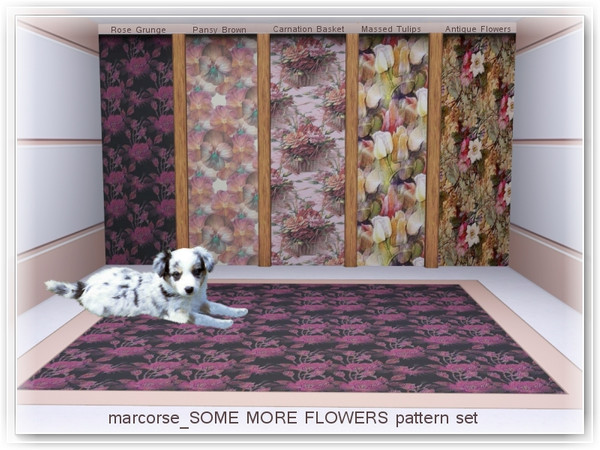 Sims 3 — marcorse_some more flowers pattern set by marcorse — More florals, this 5 part set is in slightly darker tones