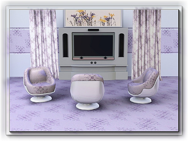 Sims 3 — marcorse_carpet violet floral pattern by marcorse — A traditional carpet motif in a delicate, romantic violet